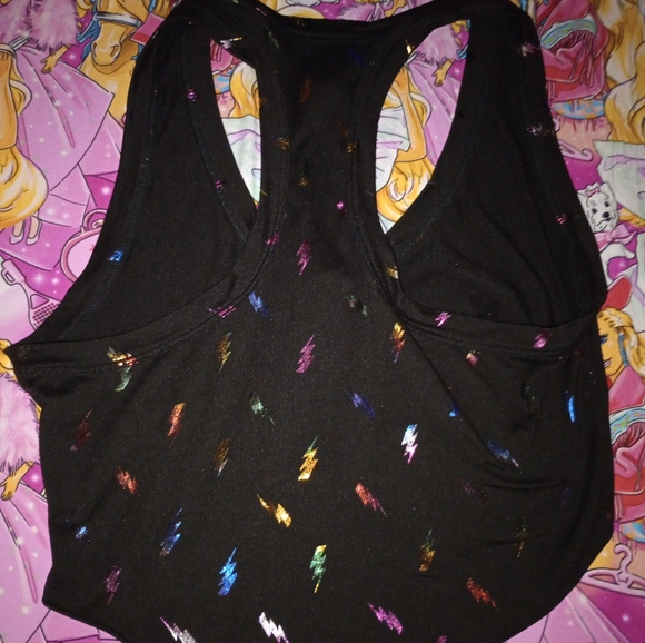 Cute booty lounge metallic lighting bolt tank top size medium - Picture 2 of 2